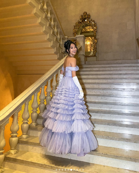 Sweet Lavender Off The Shoulder Tulle Pleated Ball Gown Formal Quinceanera Dress SP579