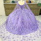 Luxurious Lavender Ball Gown With Butterflies,Sweet 16 Dress Y6755