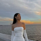 White Strapless Bodycon Dress,White Mini Homecoming Dress Y2378