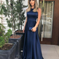 Simple A-line Satin Long Prom Dress Fashion Evening Dress Y5755