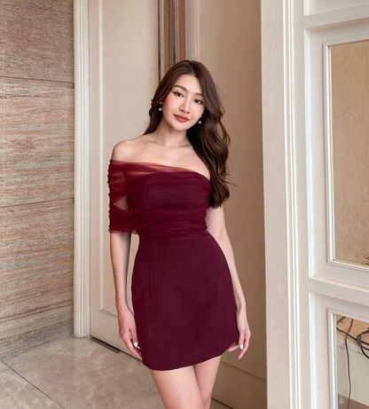 Chic Burgundy Homecoming Dress,Sexy Party Dress,Y2544