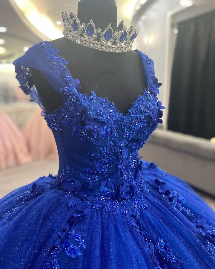 royal blue wedding dresses Glitter Sequins Dress Ball Gown GIrls Quinceaera Go Siaoryne Timeless Ball Gown Silhouette Royal Blue Mermaid Prom Dress