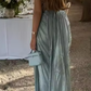 Spaghetti Straps Blue Tulle Pleated Evening Dress,Elegant Prom Dress Y8195