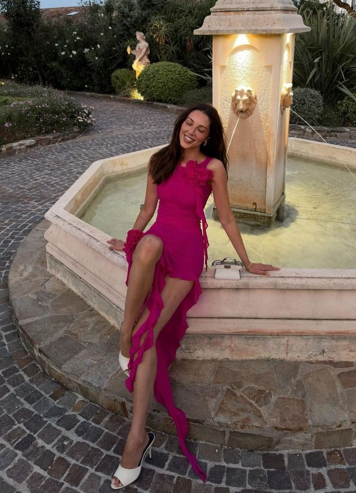 Sexy Hot Pink Sleeveless Chiffon Ruffle Short Graduation Homecoming Dress Cocktail Dress SP3379