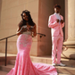 Sparkly Pink Sequin Prom Dress For Black Girls Y4220