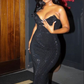 Elegant Black Sheath Sweetheart Evening Dress,Black Evening Gown  Y4240