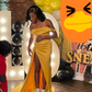 Elegant Off The Shoulder Yellow Evening Dress,16th Birthday Outfit Y7244