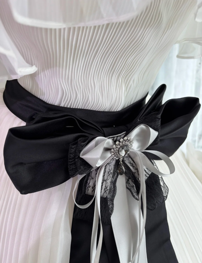 Elegant Strapless Tulle Pleated 3D Flowers Long  Birthday Quinceanera Dress Sweet 16 Dress SP1447