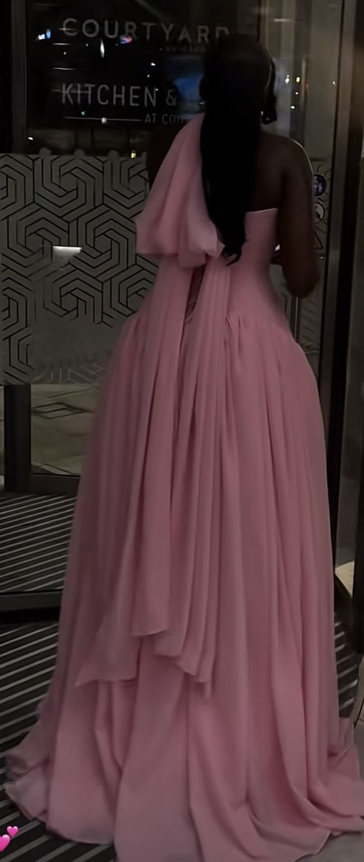 Sexy Halter V Neck Chiffon A Line Party Dress Pink Long Birthday Dress SP4281