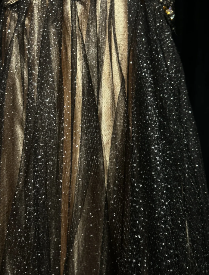 Glitter Strapless Tulle Appliques Beaded Mermaid Long Evening Dress Birthday Prom Dresses SP1791