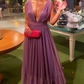 Sexy A-line Deep V Neck Tulle Evening Dress Y5538