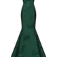 Classy Black Spaghetti Straps Mermaid Prom Dress,Black Evening Dress Y4509