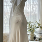 Vintage Ivory Chiffon Beaded Evening Dresses, Elegant Mermaid Party Gowns Y8698