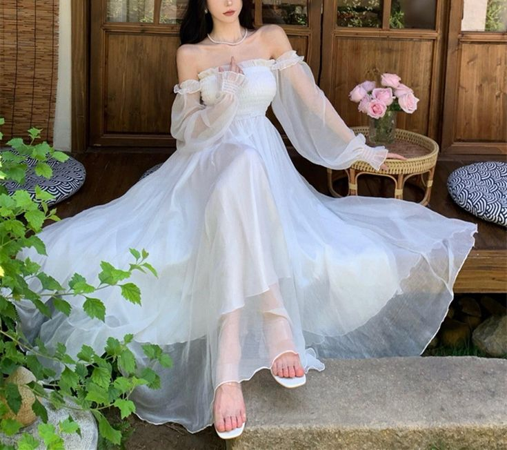 White Tulle Dress,Long Sleeve Fairy Dress,Fairy Prom Dress Y6730 Simplepromdress White Tulle Dress,Long Sleeve Fairy Dress,Fairy Prom Dress Y6730 Simplepromdress
