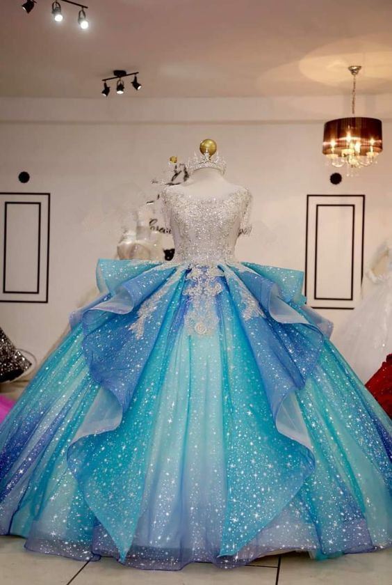 Charming Ombre Ball Gown,Sweet 16 Dress,Princess Dress  Y2384