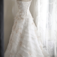 Vintage Strapless White tulle Layered Mermaid Long Wedding Dress Bridal Dress SP1247