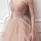 Pink Tulle Long Prom Dress Pink Evening Dress Y1825