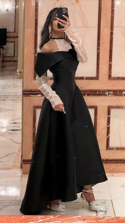 Classy Black A-line Satin Evening Dress,Black Dinner Dress Y6700 Simplepromdress Classy Black A-line Satin Evening Dress,Black Dinner Dress Y6700 Simplepromdress