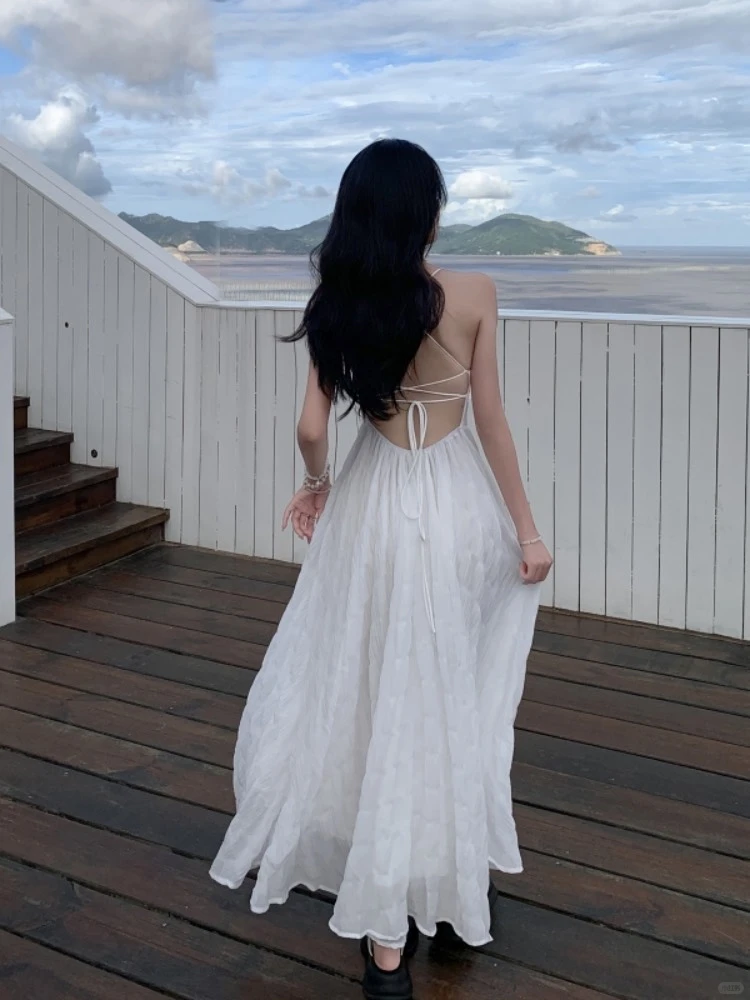 Pretty Spaghetti Straps Blue Tulle A Line Long Evening Dress Backless Long Wedding Guest Dress SP2294