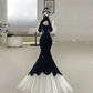 Stunning Black Mermaid Evening Dress Pageant Dress Y4555