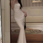 Sexy Spaghetti Straps White Mermaid Evening Dress Long Prom Dress Y7787