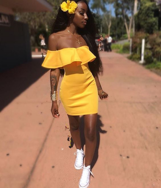 Yellow Off The Shoulder Party Dress,Yellow Short Homecoming Dress  Y2058