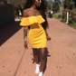 Yellow Off The Shoulder Party Dress,Yellow Short Homecoming Dress  Y2058