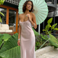 Classy Spaghetti Straps Pink Backless Evening Dress Long Prom Dress Y8293
