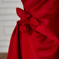 Elegant Red Satin Strapless Prom Dress,A Line Formal Evening Dress Y8624