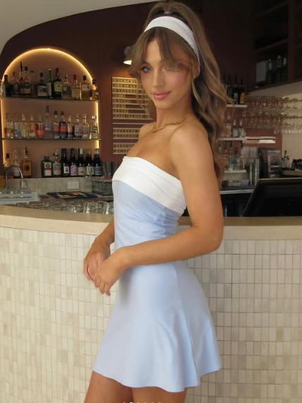 Summer Sleeveless Strapless Mini Tube Dresses For Women Outfit  Casual Patchwork Bodycon Beach Holiday Party Dress Homecoming Dress Y7261
