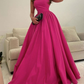 Simple one shoulder satin long prom dress satin long formal dress Y4615
