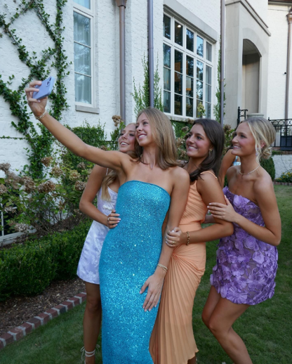 Pretty Lavender Tulle Applique Sheath Short Homecoming Dress,Strapless Mini Prom Dress SP3021