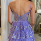 Lavender Straps Sequined Multi-Layers Tulle Homecoming Dress Y2832