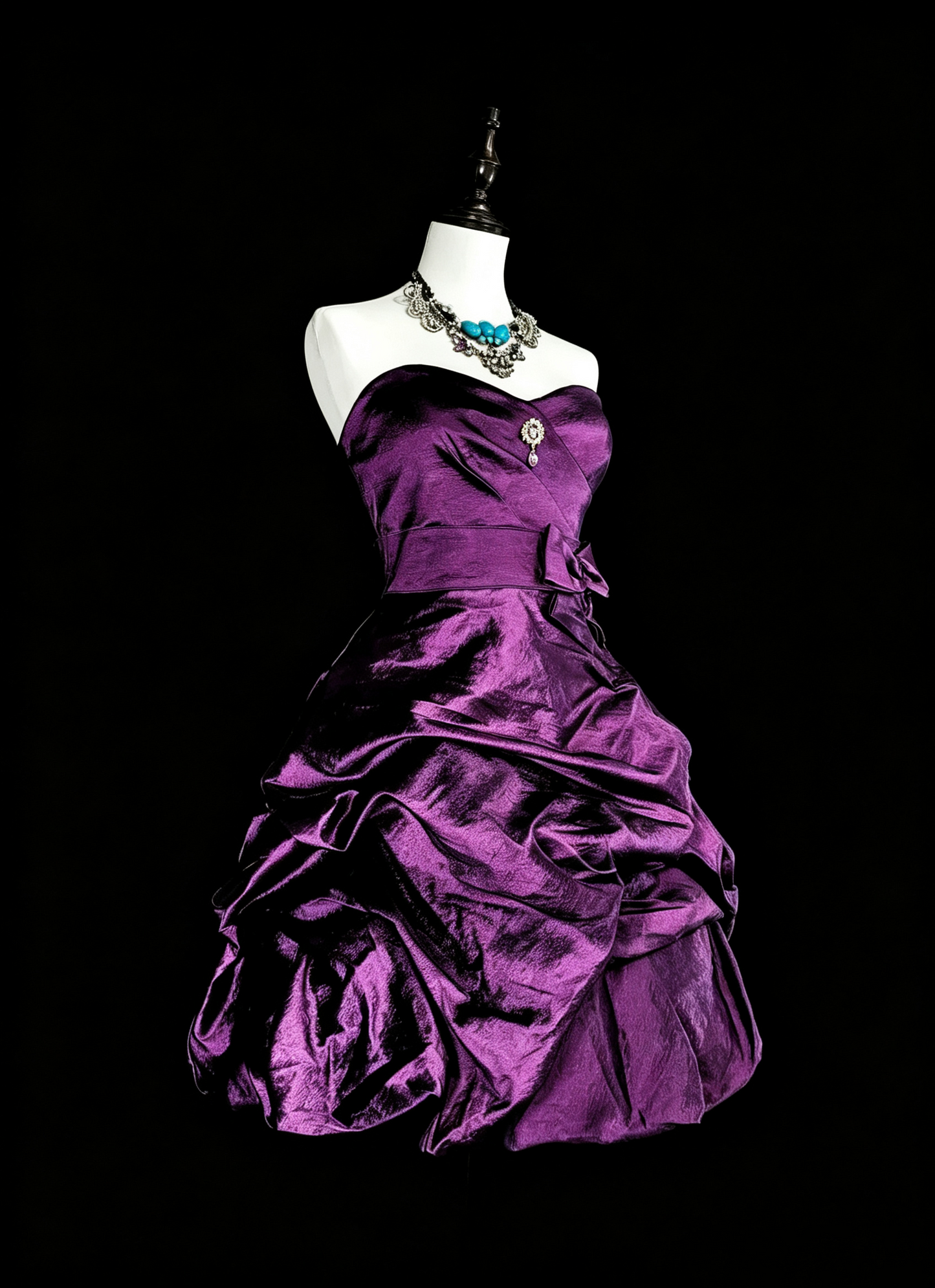 Elegant Purple Satin Pleated A Line Short Graduation Homecoming Dress,Sweetheart Neck Mini Birthday Dress SP3399