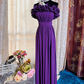 Classy Purple Ruffles Strapless Chiffon Long Prom Dress Evening Gown SP1895
