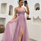 Spaghetti Straps Navy Blue V-neck A-line Long Fashion Prom Dresses Y5912