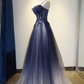 Lovely Gradient A-line Tulle Long Formal Dress, Floor Length Prom Dress Y4474