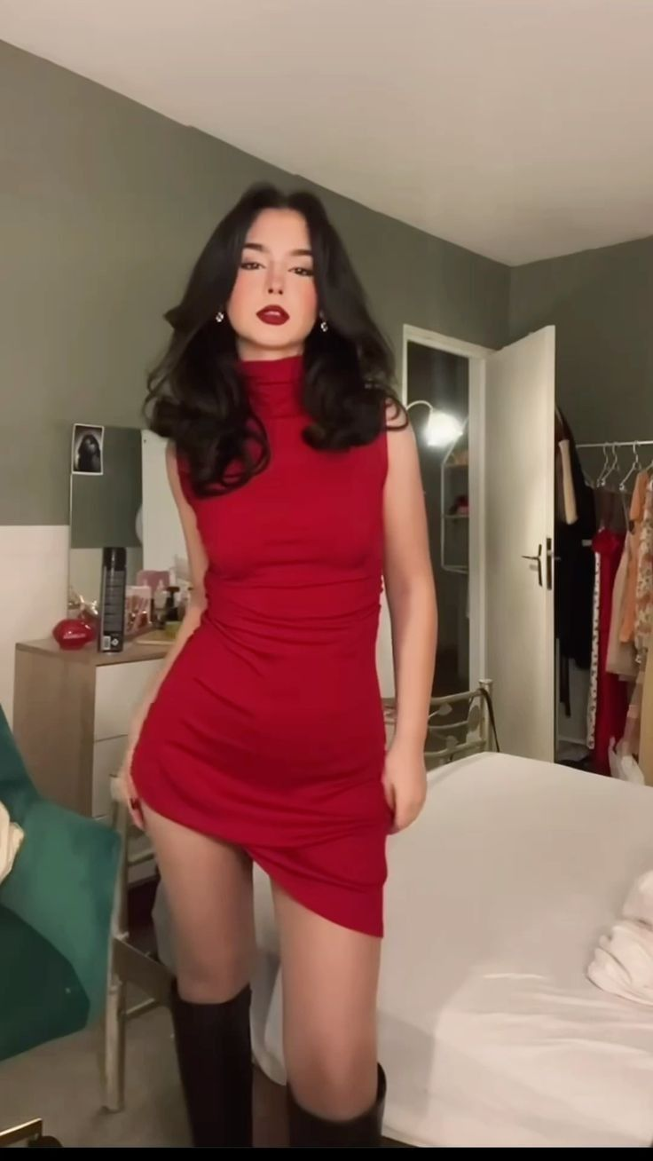 Simple Red Satin Sleeveless Sheath Cocktail Dress Formal Homecoming Dress SP91