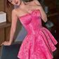 Sweet Pink A Line Strapless Short Homecoming Dress  Y7753