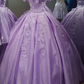 Princess Lilac Off the Shoulder Ball Gown Y4359