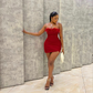 Red Strapless Homecoming Dress,Red Party Dress Y2222