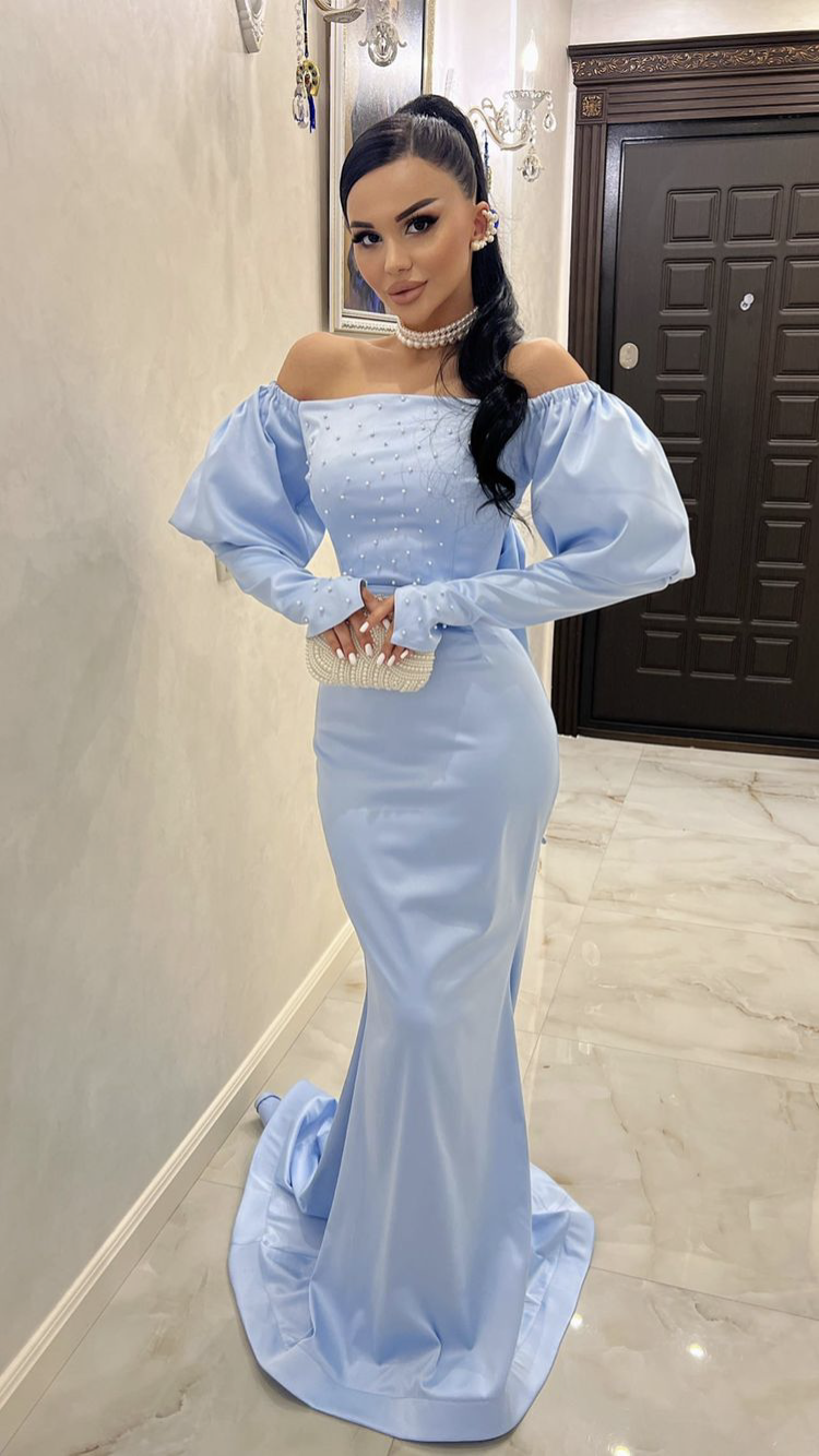 Classy Blue Mermaid Prom Dress,Reception Dress,Wedding Guest Dress Y4394