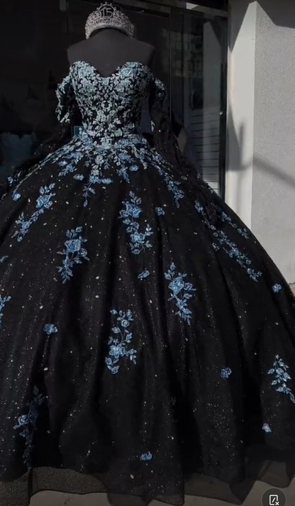 Unique Black and Light Blue Quinceanera Dress Princess Dress Sweet 16 Simplepromdress Unique Black and Light Blue Quinceanera Dress Princess Dress Sweet 16 Simplepromdress