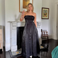 Simple Black Strapless A Line Evening Dress Long Prom Dress Y8303