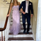 Elegant Purple Lace Tulle Mermaid Prom Dress,Purple Graduation Dress Y5310
