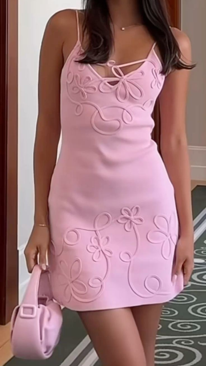 Elegant Pink Spaghetti Straps Satin Short Homecoming Dress Formal 20th Birthday Outfits SP182