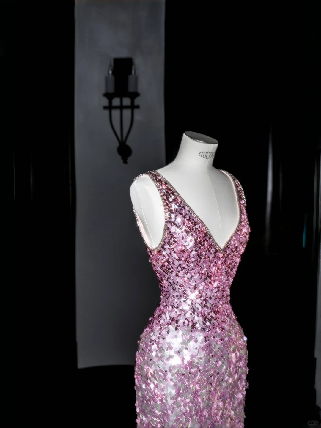 Gorgeous Pink V Neck Sequins Long Prom Dress Evening Dress Y8688