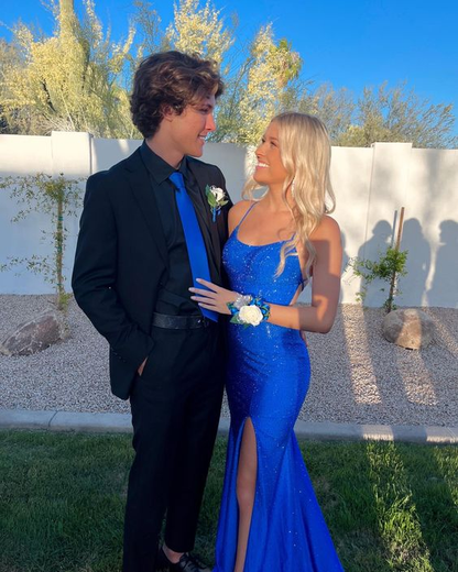 Gorgeous Royal Blue Prom Dress Long Mermaid Spaghetti-Straps Formal Gown  Y1860
