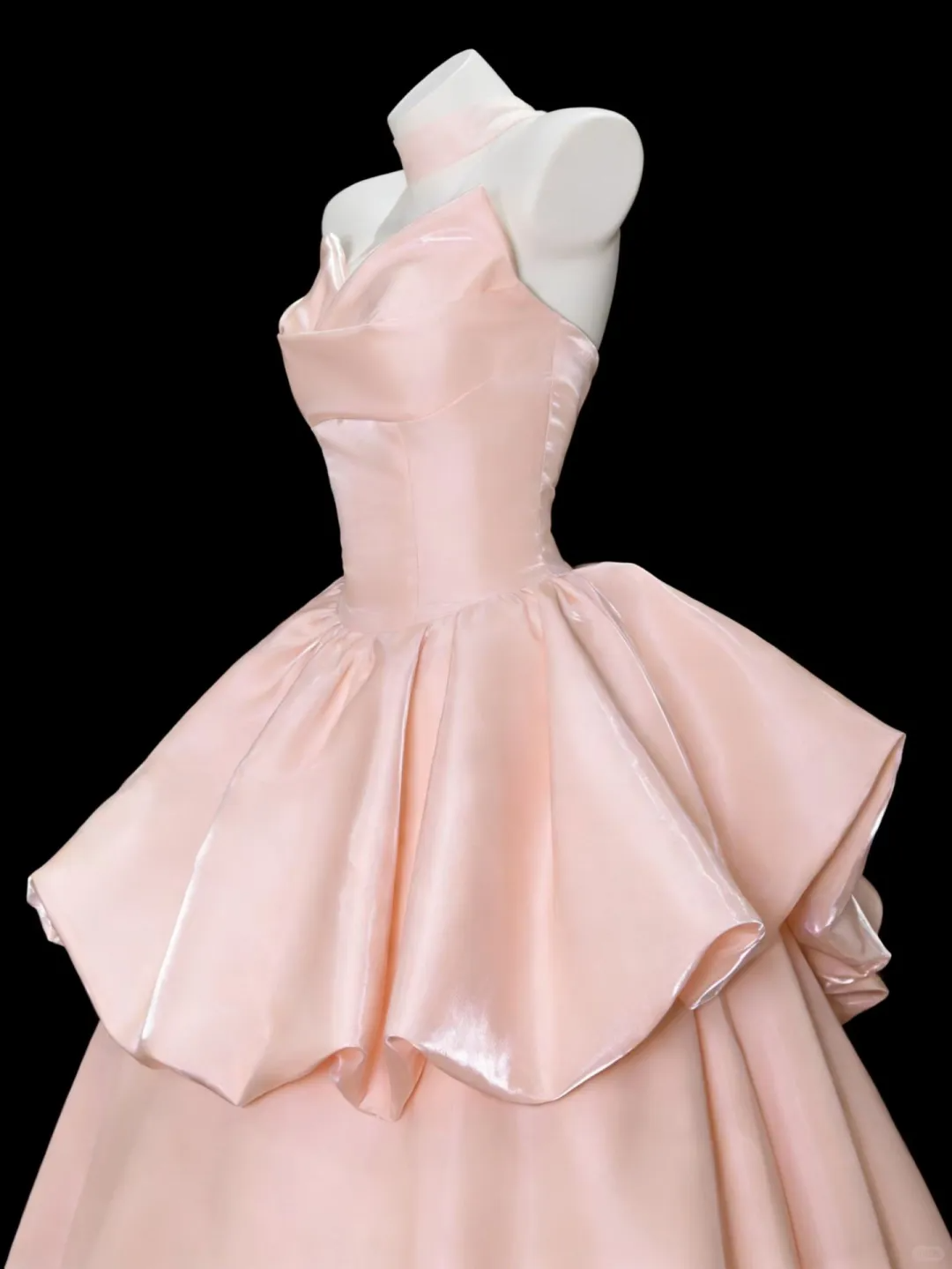 Pretty Strapless Pink Satin A Line Long Party Dress Prom Dress SP2541