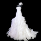 Gorgeous Strapless White Long Mermaid Ruffles Pleated Wedding Dress Bridal Dress Y9852